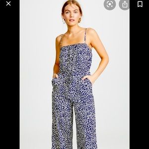 Navy Animal Print Jumpsuit- JOA
